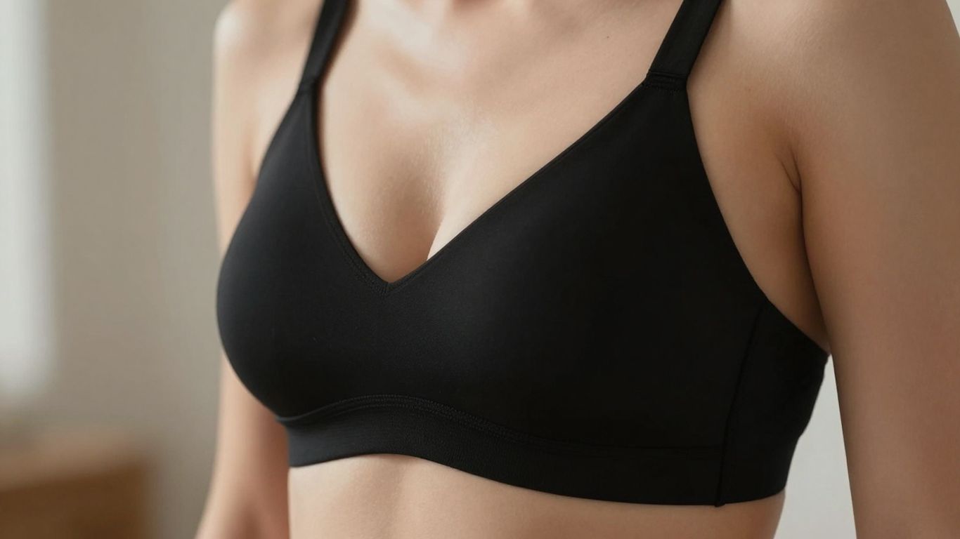 Woman's chest with subtle curves for breast augmentation.