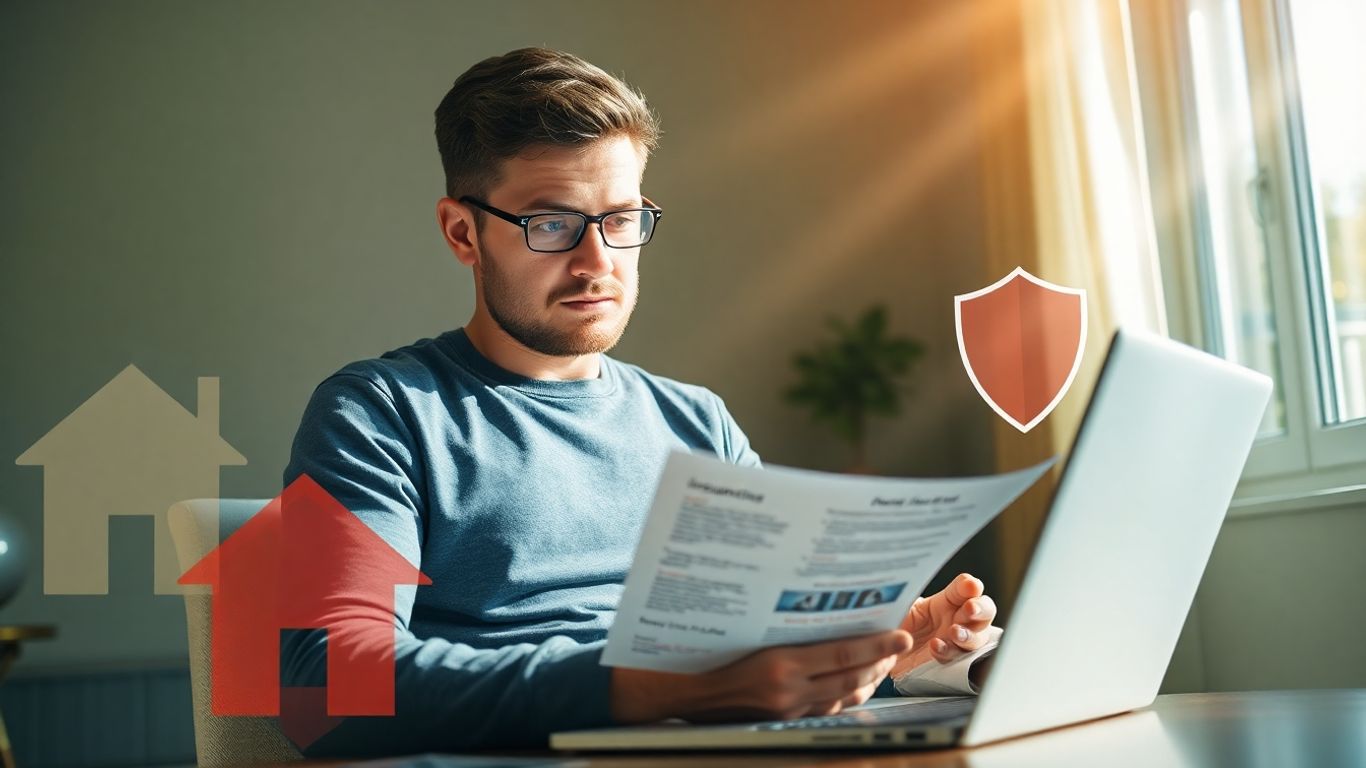Persona comparando seguros de hogar en un portátil
