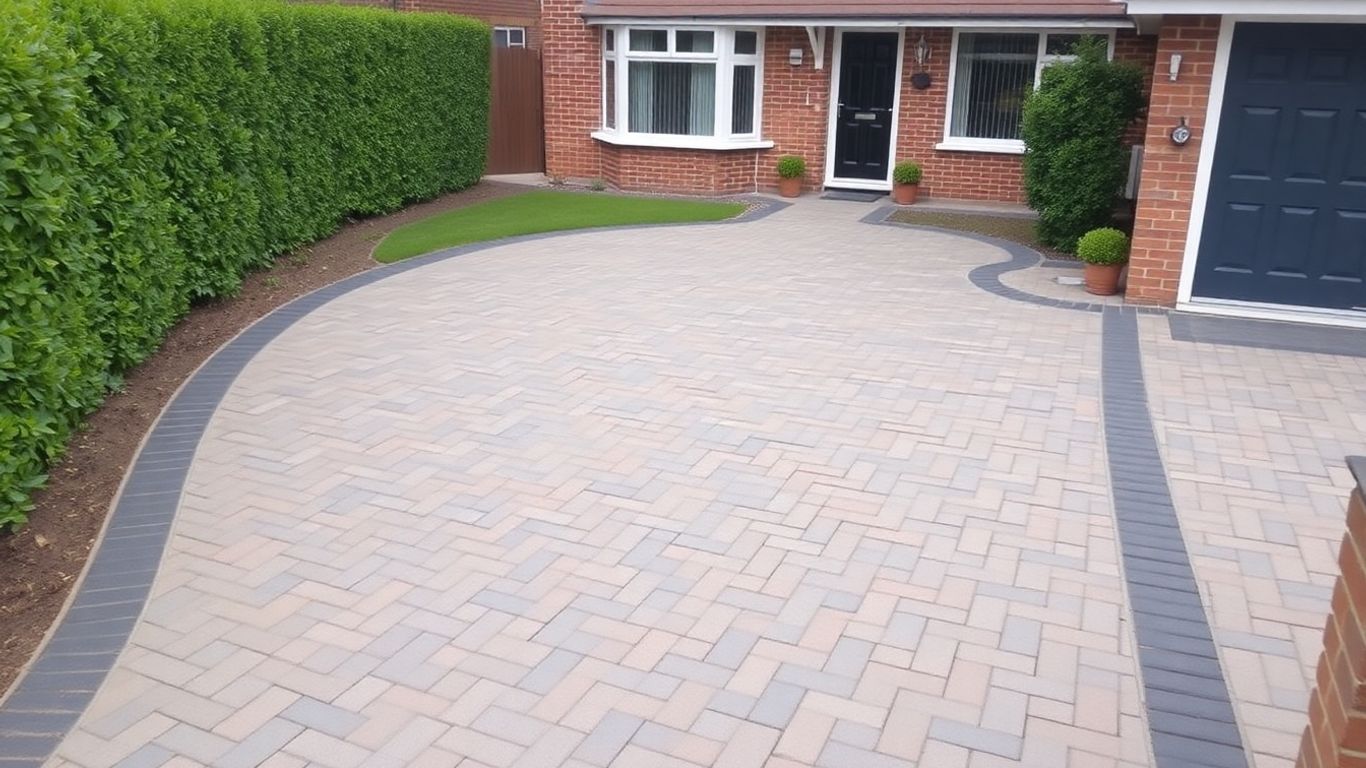 Newly installed block paved driveway in Plymouth.