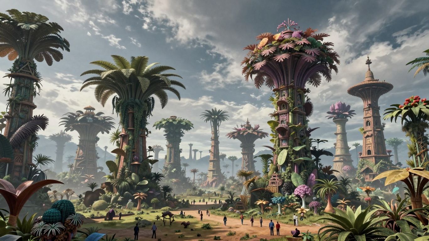 Krajobraz z Podróży do Krainy Liliputów i Brobdingnag