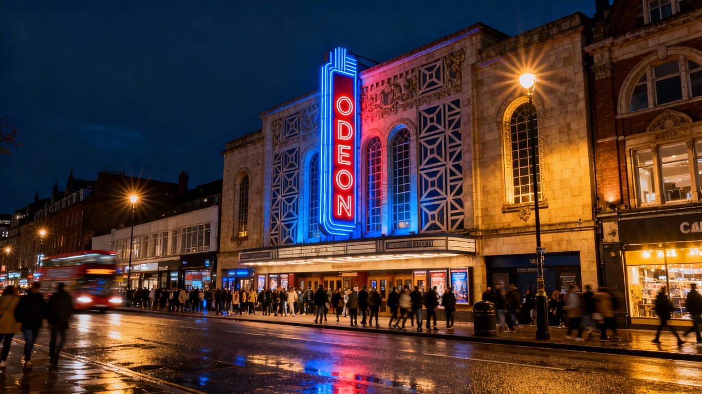 Camden Odeon cinema exterior at night