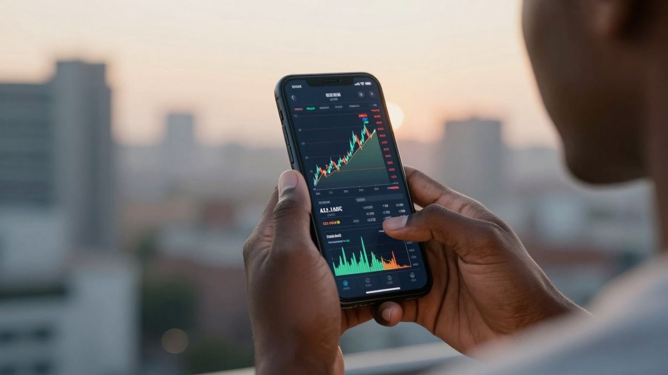 Beginner trading guide on a smartphone screen.