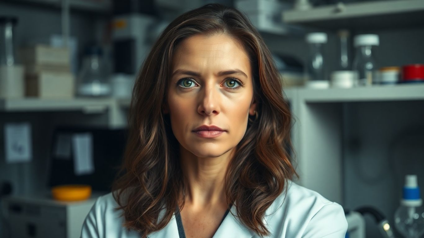 Scientifique déterminée dans un laboratoire.
