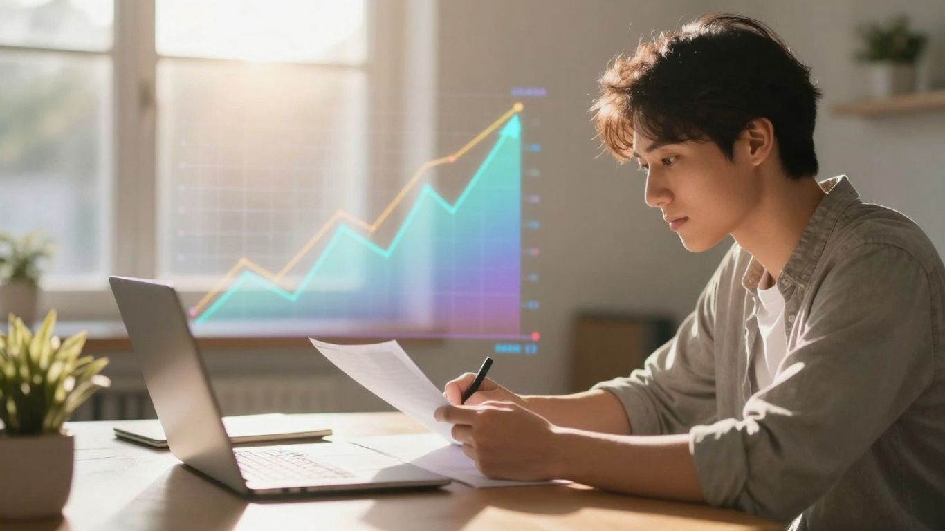 Beginner day trader learning about financial markets.