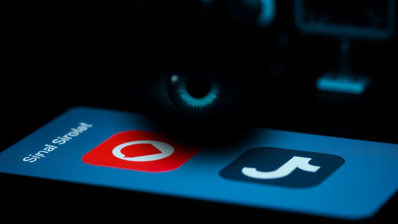 Spyware disguised as Signal and ToTok apps on a phone.