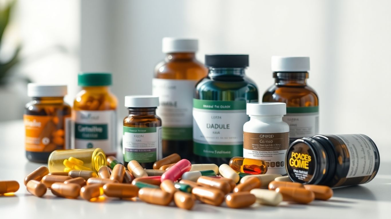 Supplement bottles and capsules for fitness