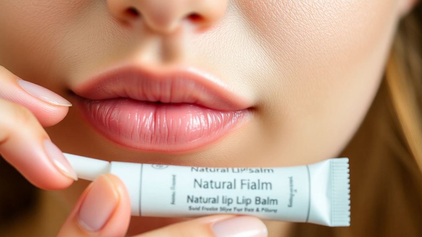 Natürlicher Lippenbalsam auf gesunden Lippen