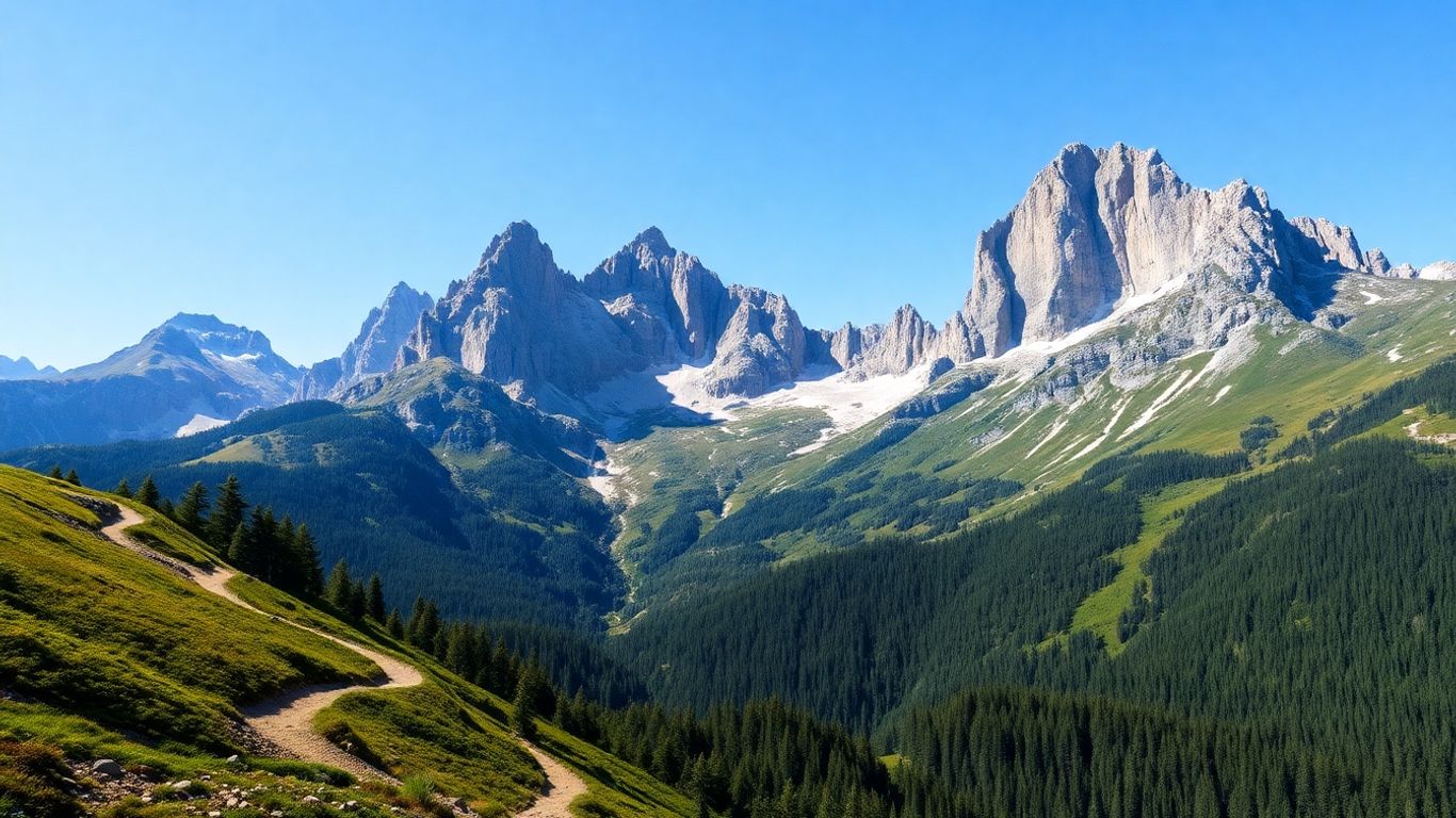 Peisaj montan spectaculos în Carpații Meridionali, România.