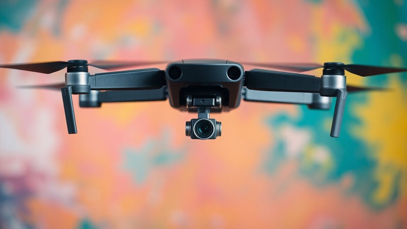 Drone hovering in the air