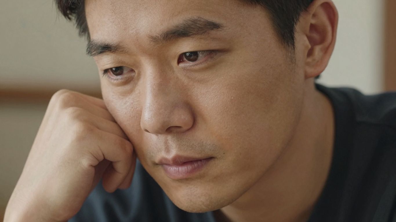 Person with a thoughtful expression, looking away.