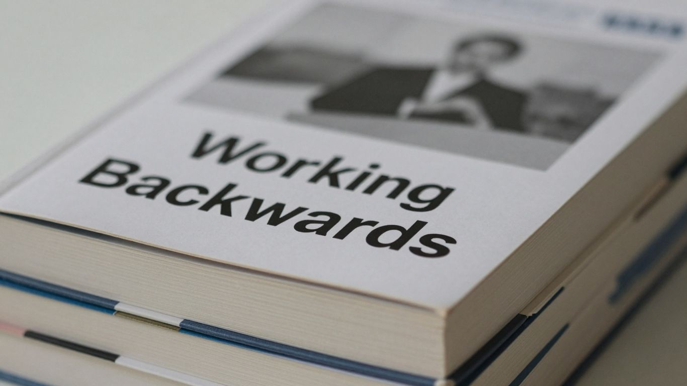 Books on a table, one titled Working Backwards.