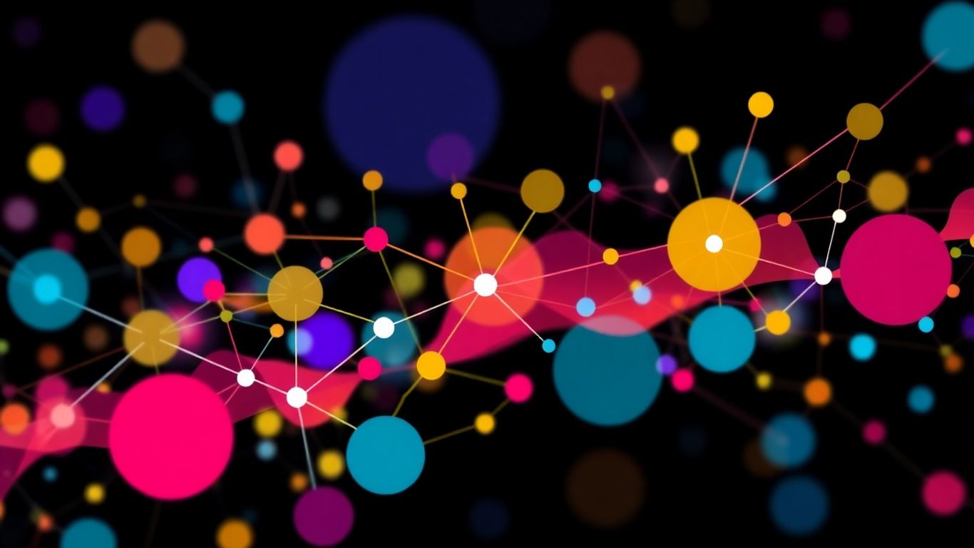 Abstract visualization of interconnected data nodes.