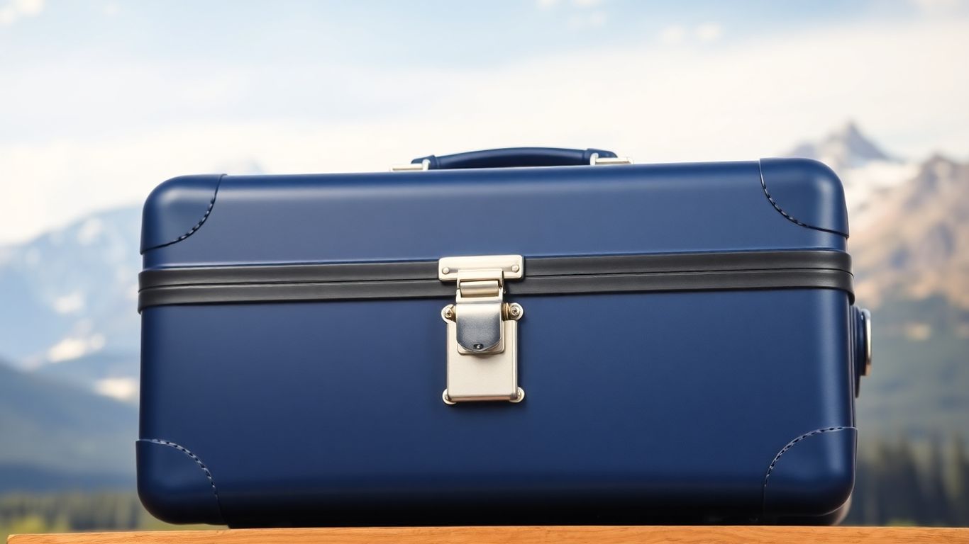 Sicheres Reisegepäck vor kanadischer Bergkulisse.