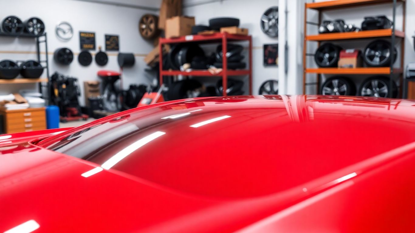 Mazda car parts in a workshop