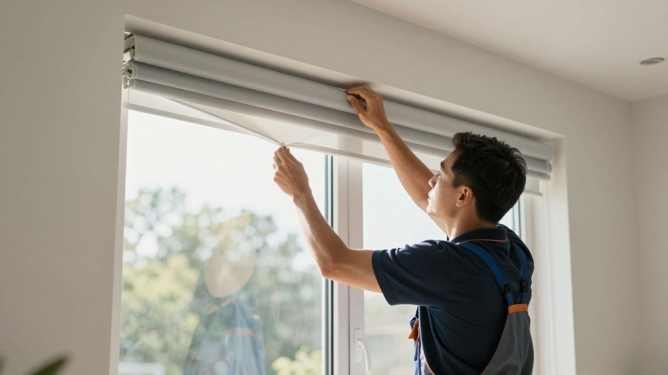 Window shade installation by a professional in Vernon.