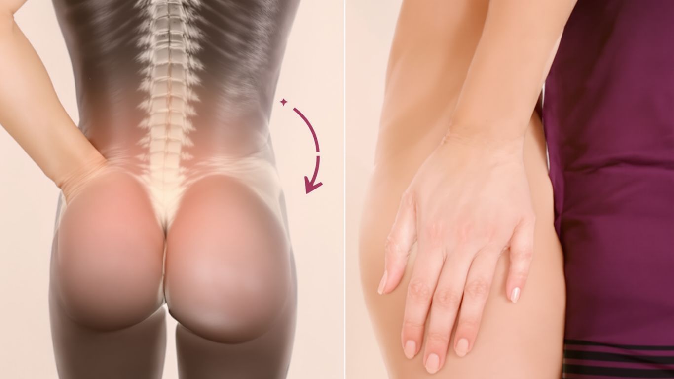Persona tocando cadera y espalda baja
