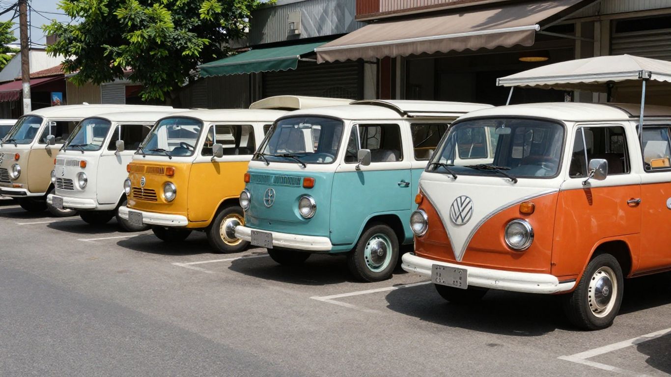Various vintage mobile catering vans for sale in the UK.