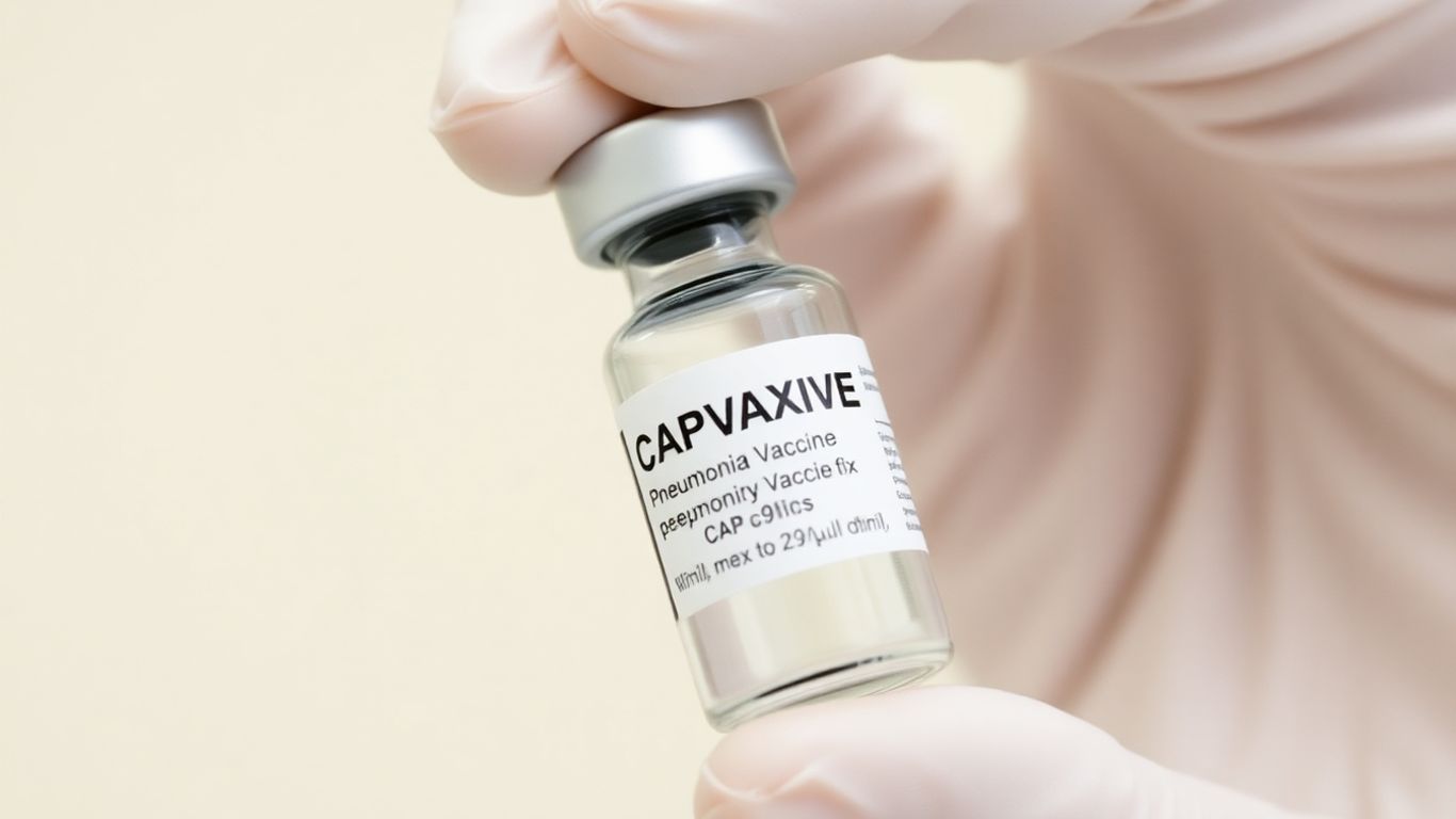 CAPVAXIVE pneumonia vaccine vial and medical hand