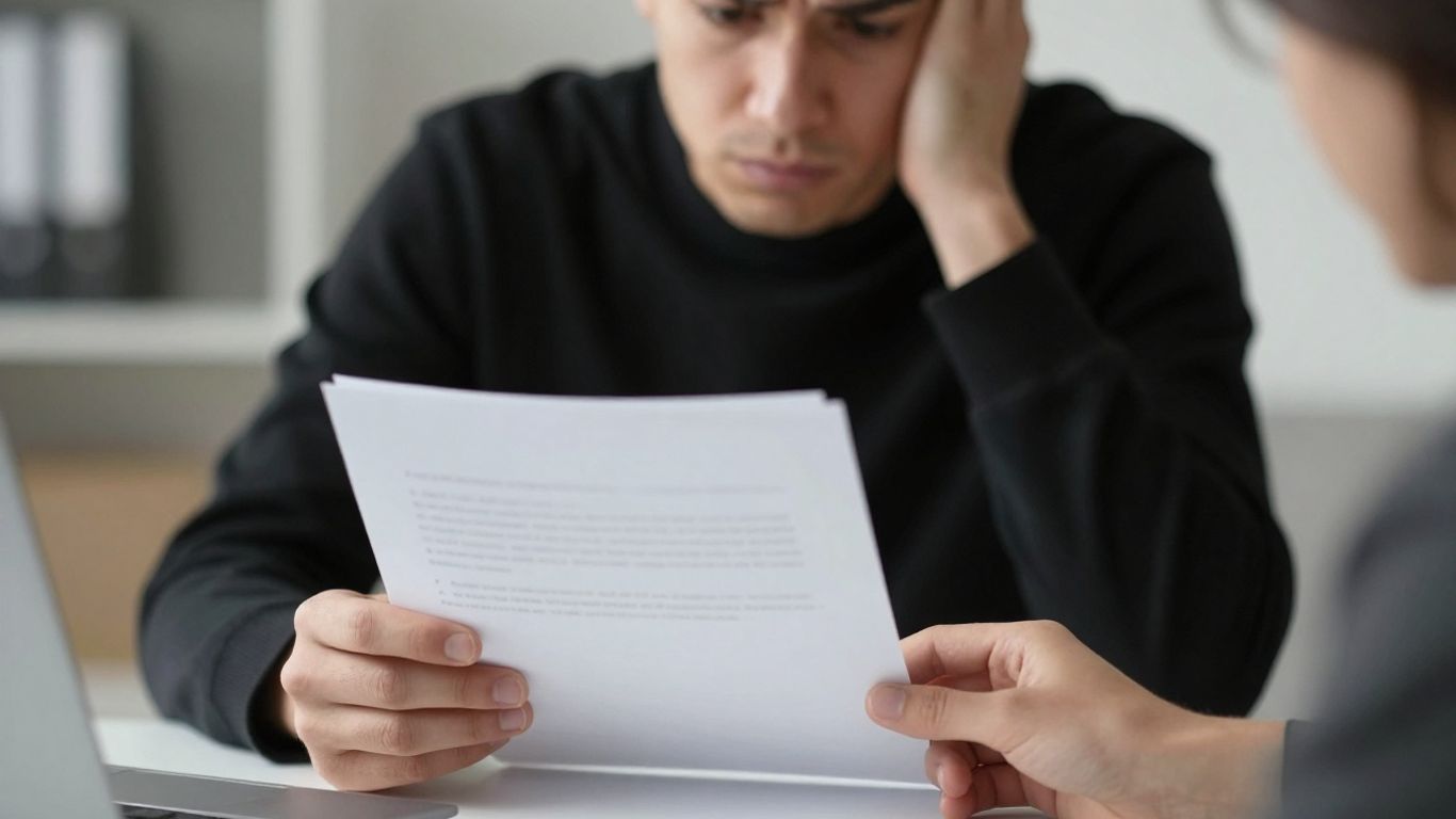 Person receiving help with disability insurance documents.