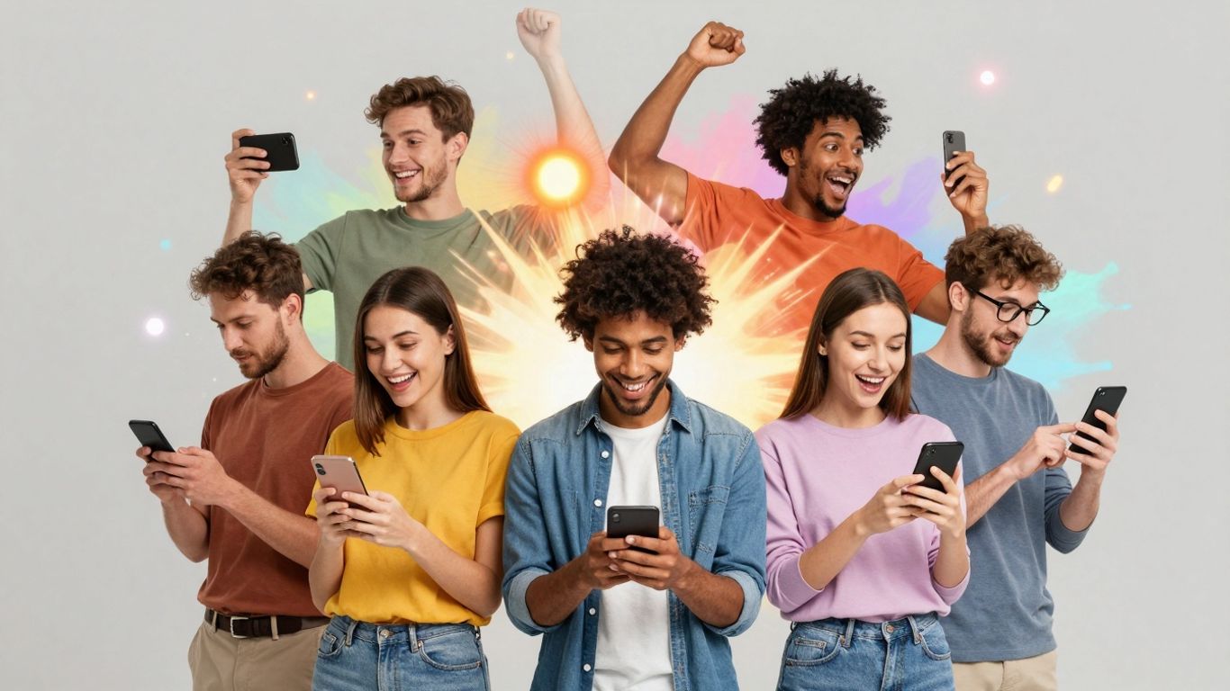 Audience captivée par le contenu des réseaux sociaux