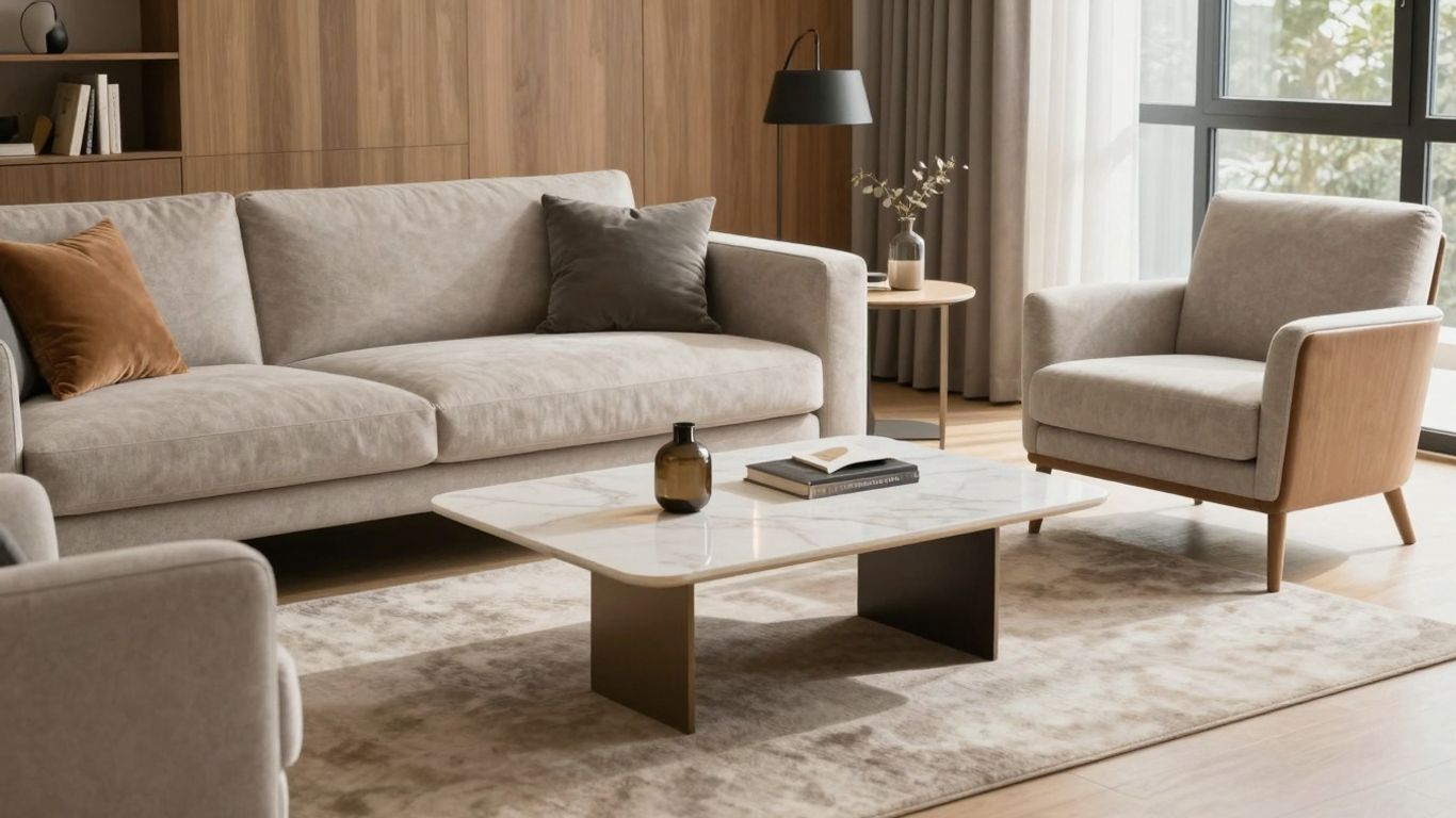 Stylish furniture in a bright, modern living room.