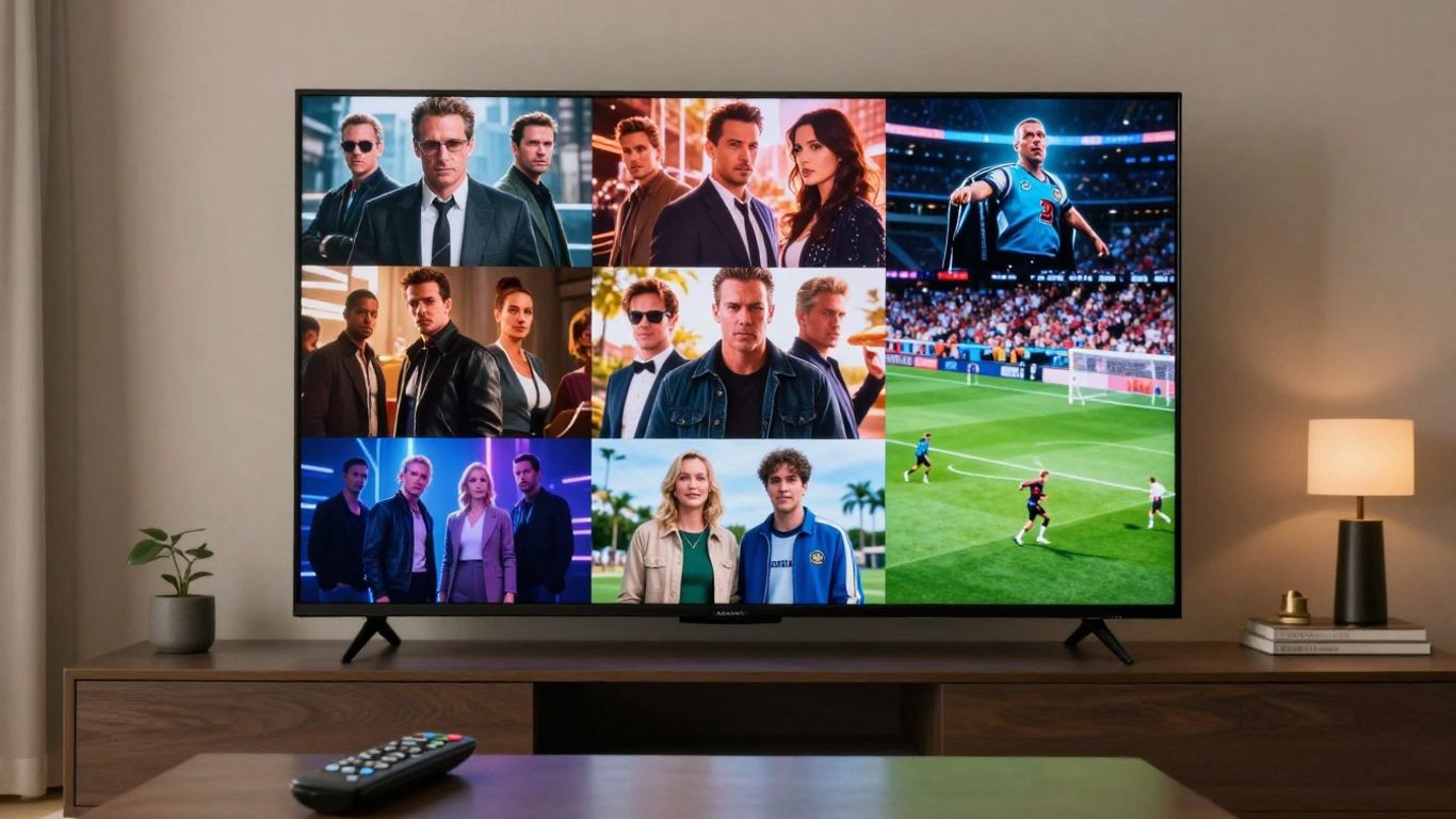 IPTV free trial streaming experience on a modern TV.