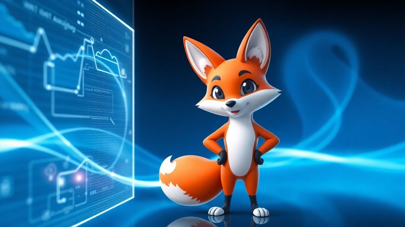 KloudFox mascot beside a digital interface
