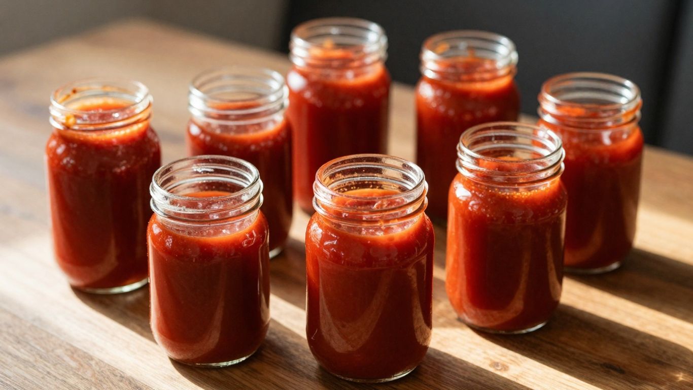 Various sizes of glass pasta sauce jars.