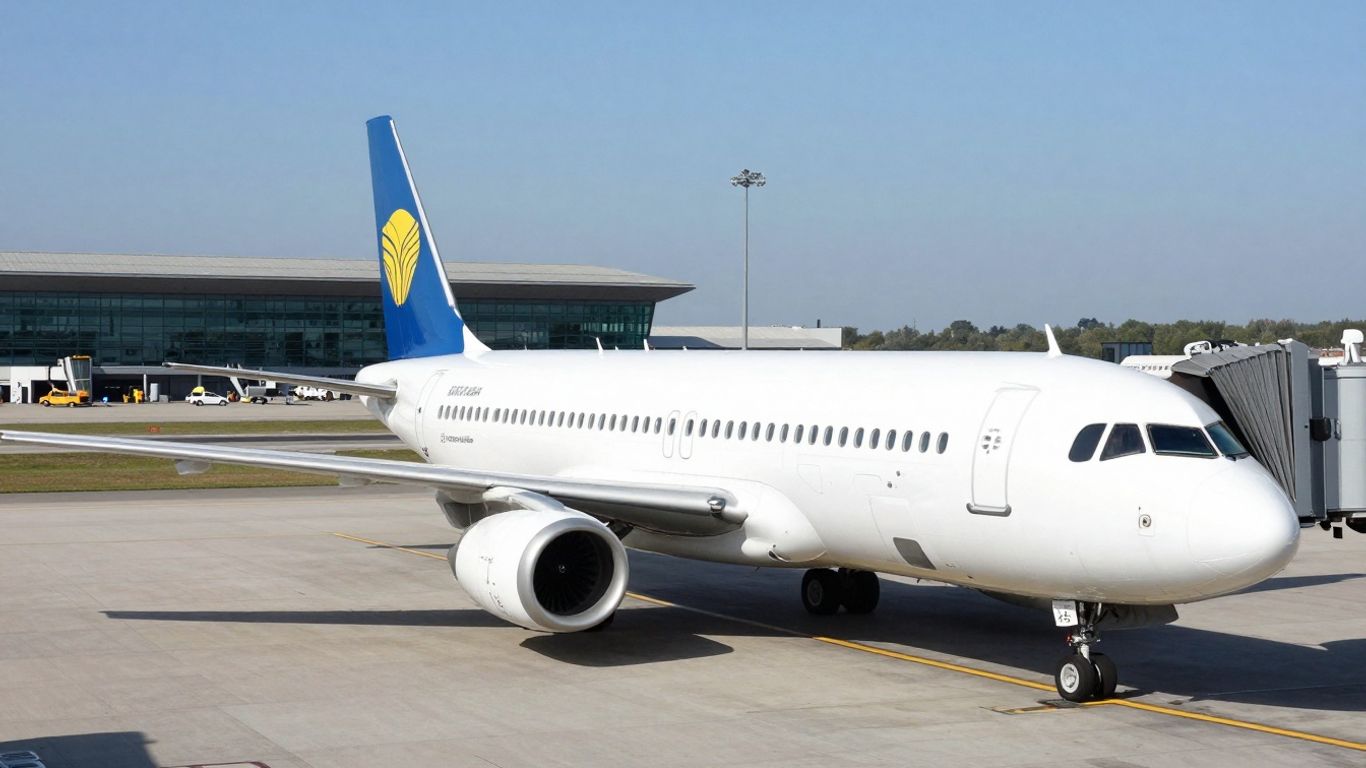 Aeroplano parcheggiato all'aeroporto di Bologna.