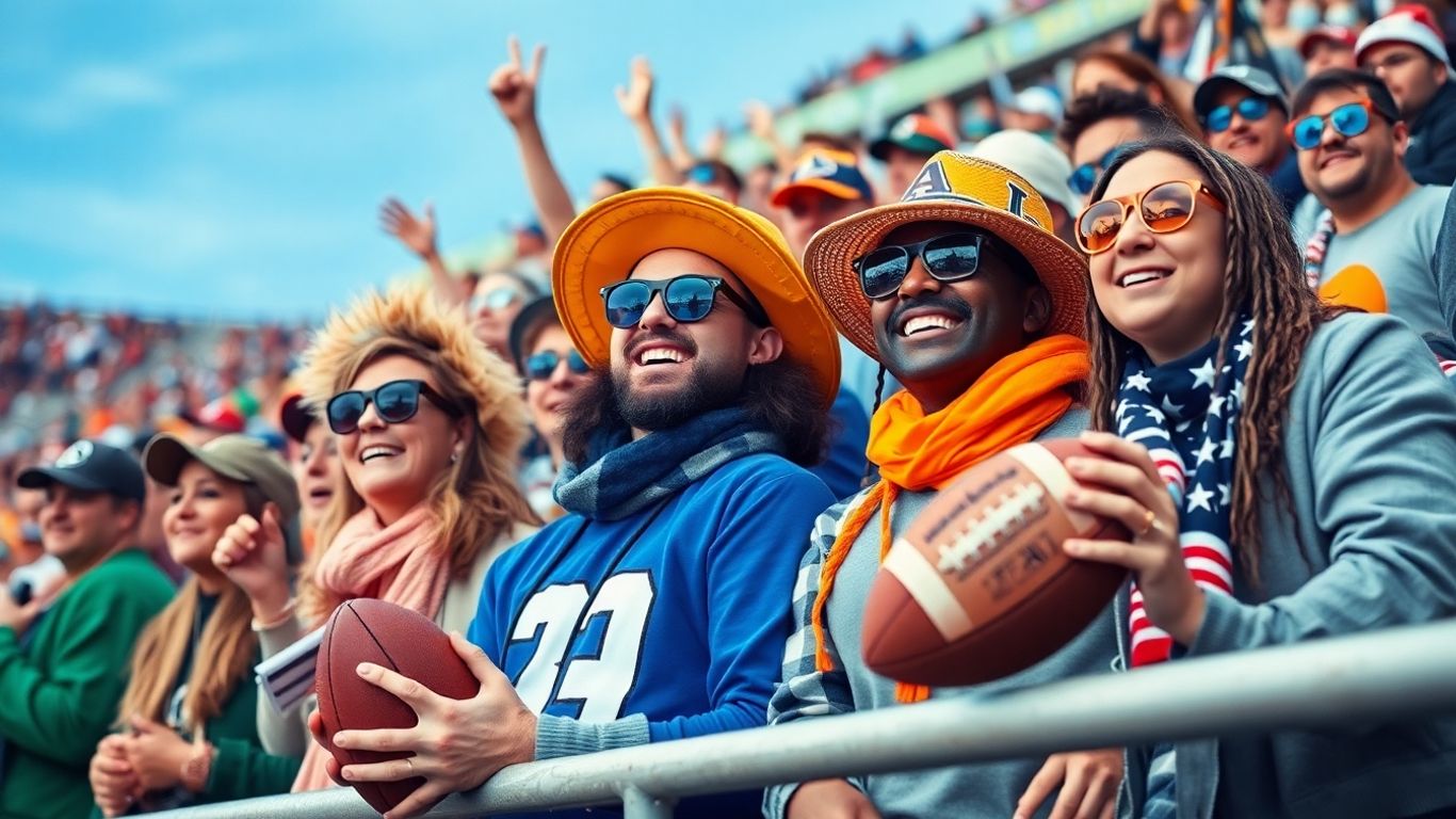 College football fans celebrating on game day.