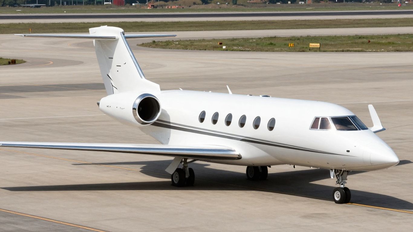 Michael Jordan's luxurious private jet on the tarmac.