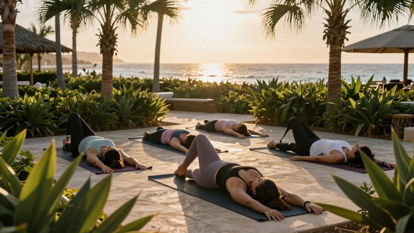 Yoga session at Cabo wellness resort