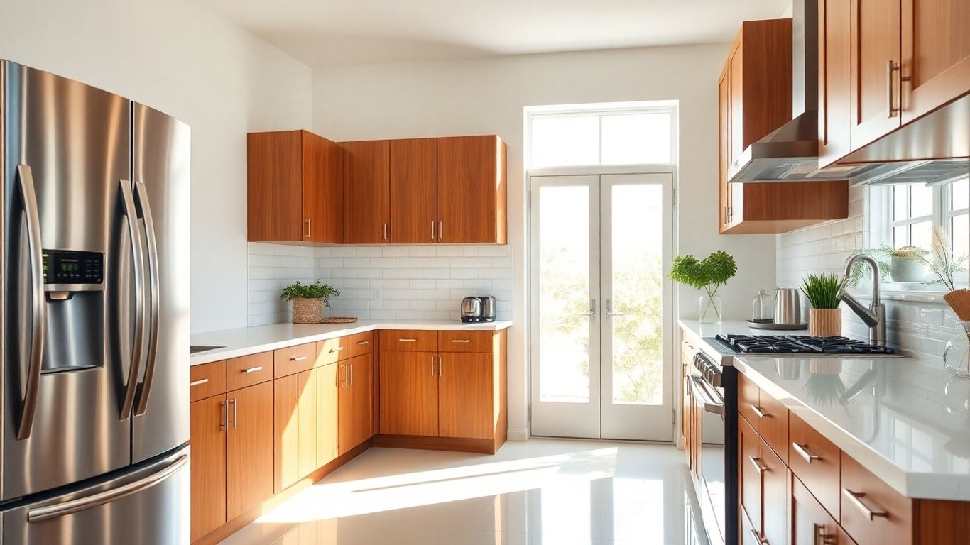 Modern kitchen renovation with white cabinets and stainless steel appliances.