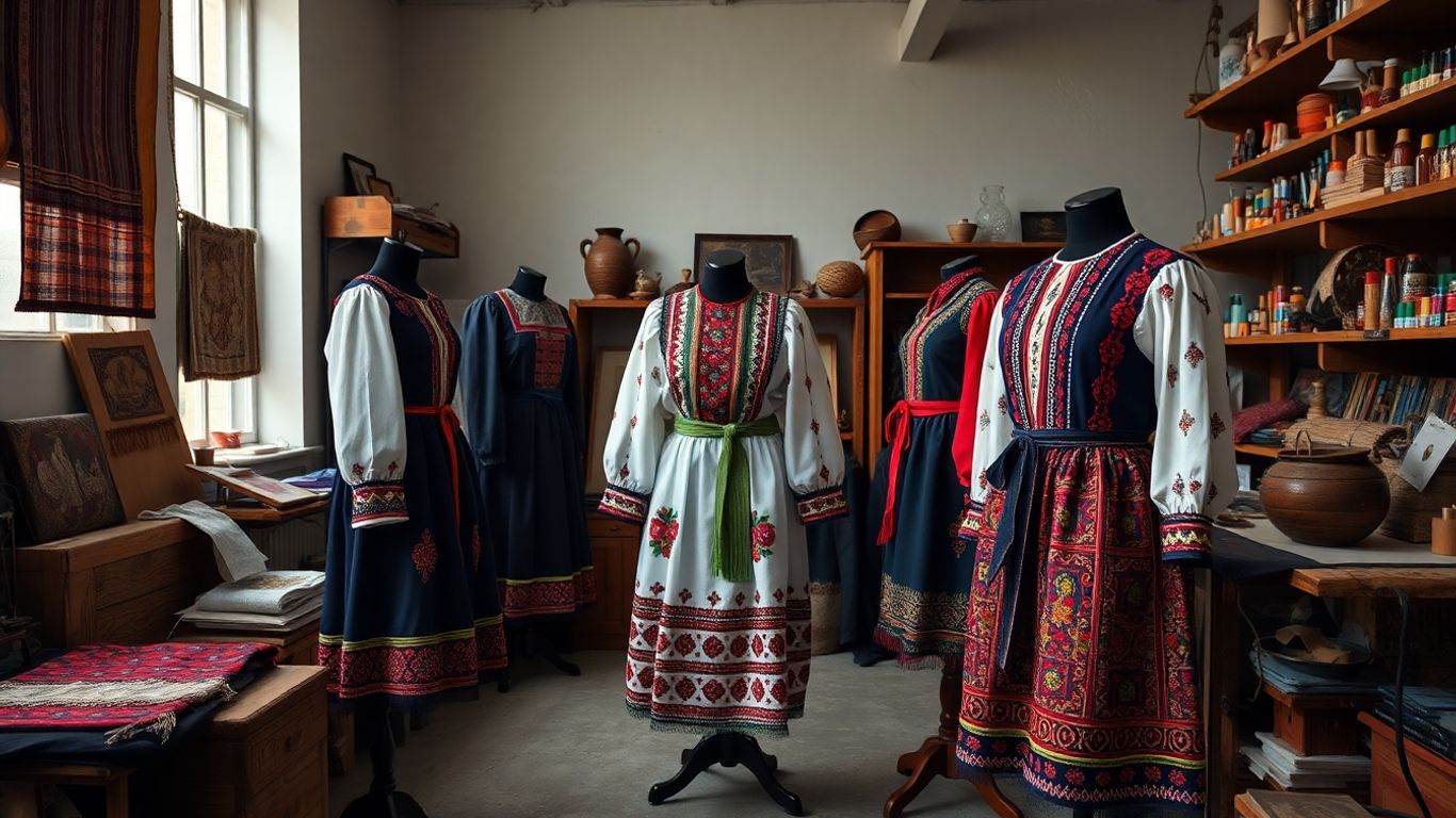 Costume populare românești restaurate în atelier tradițional