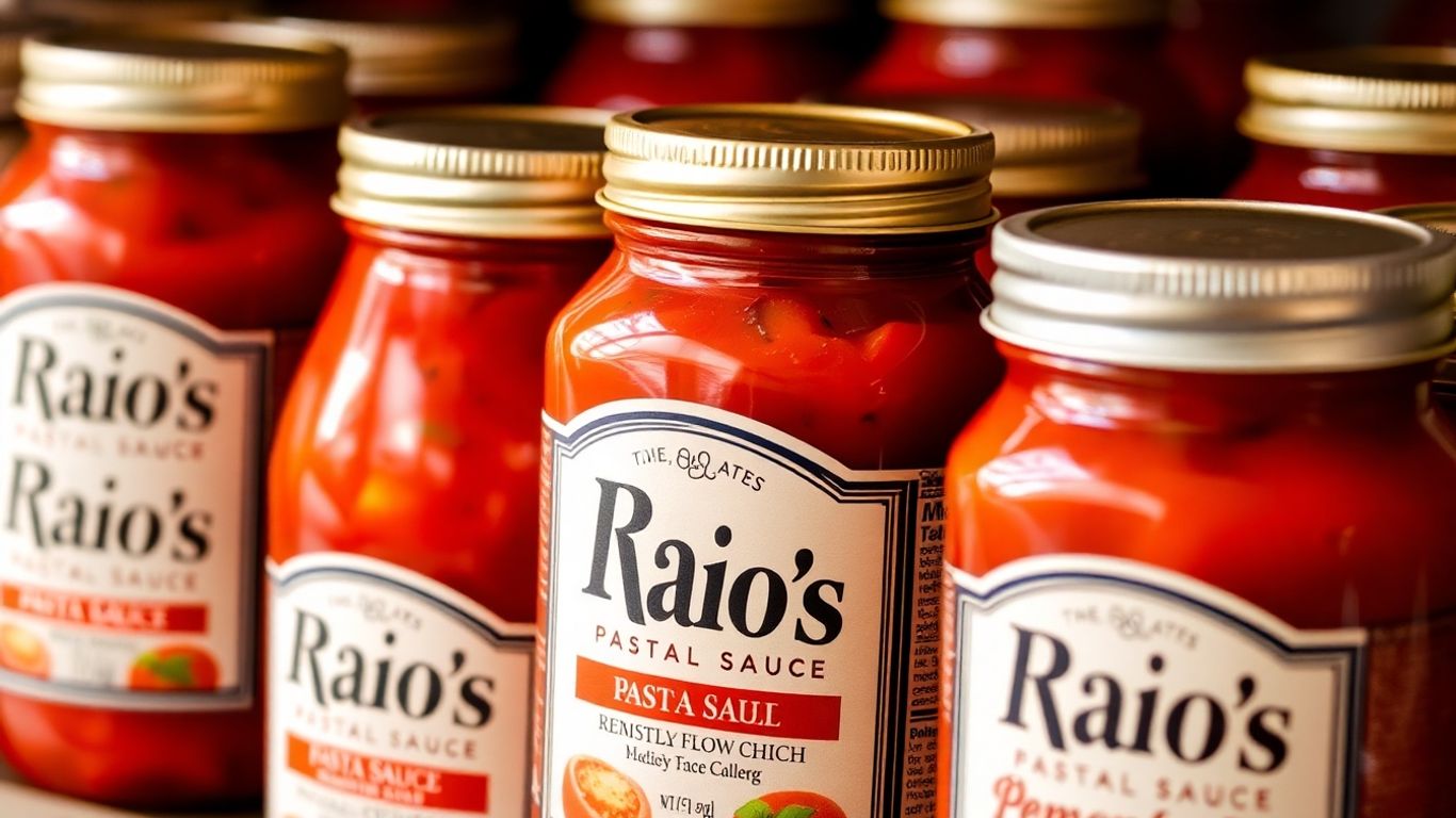 Jars of Rao's pasta sauce with rich red sauce.