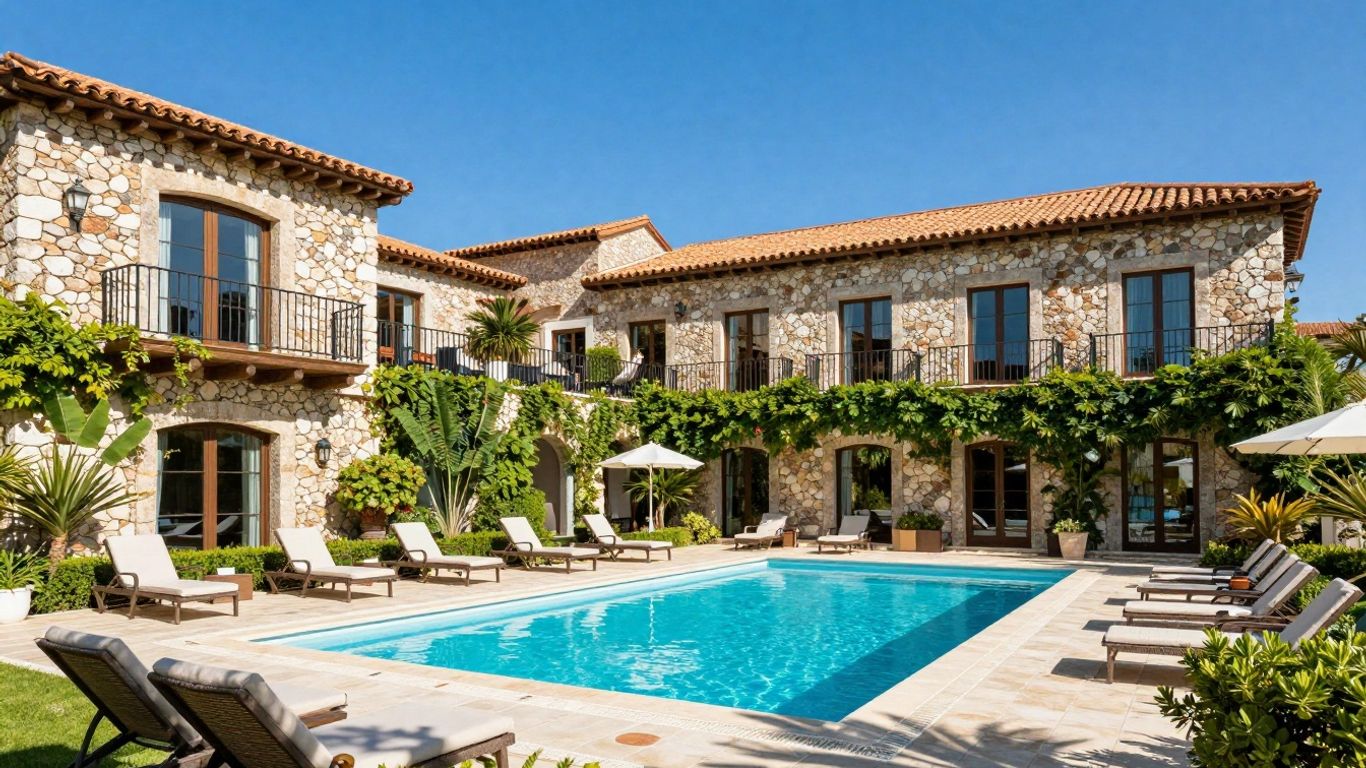 Luxe hotel La Residencia met tuinen en zwembad op Mallorca.