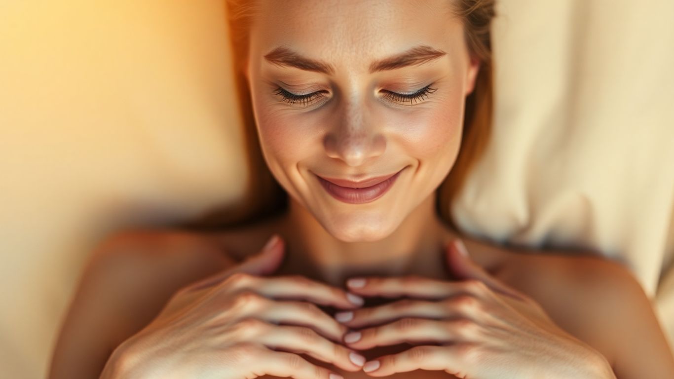 Person finding instant calm and stress relief.