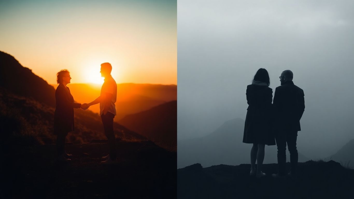 Couple in divorce, one amicable, one not.