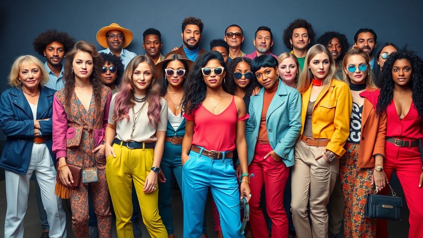 Diverse people showcasing unique fashion styles and outfits.