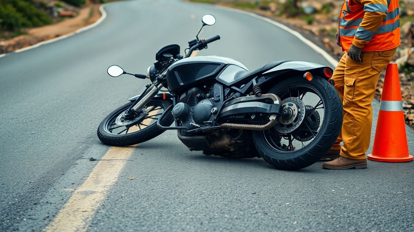 acidente com motocicleta no trabalho