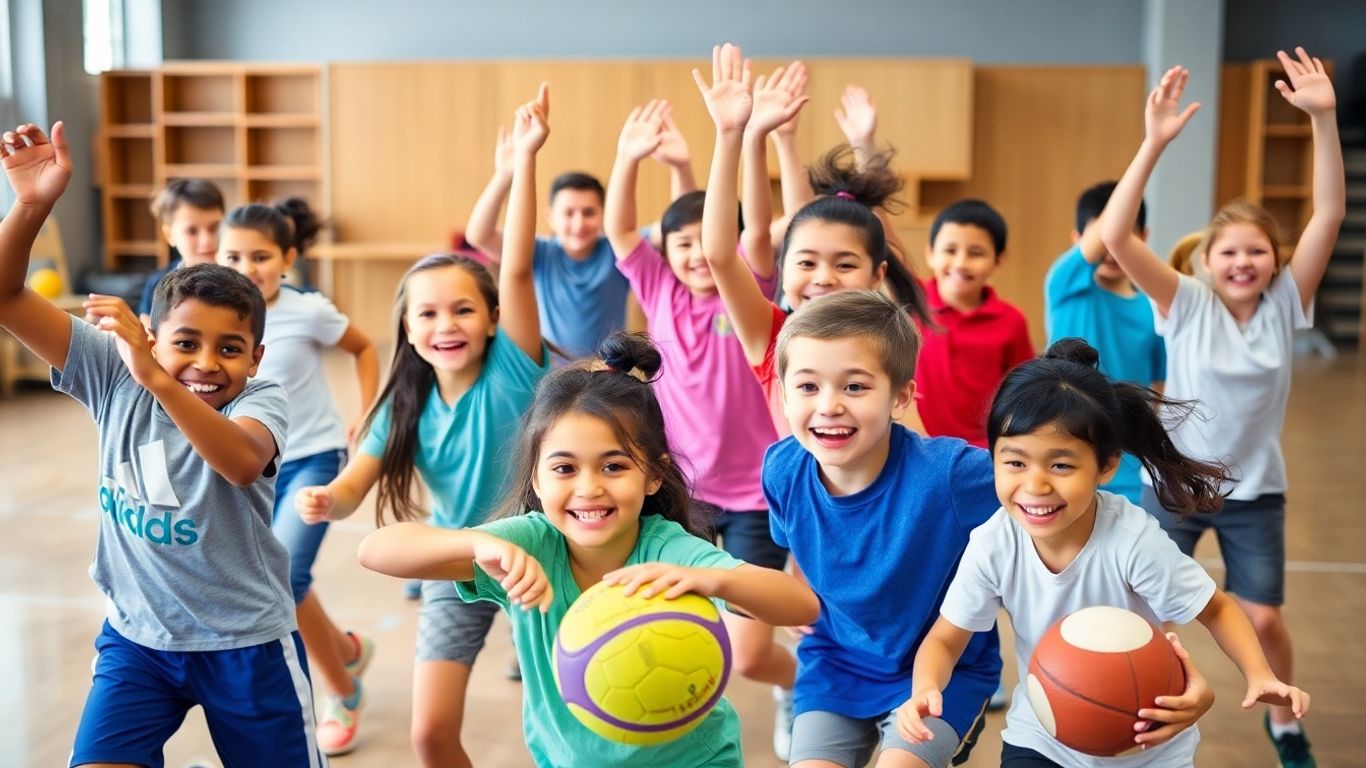 Schüler in Aktion beim Sportunterricht