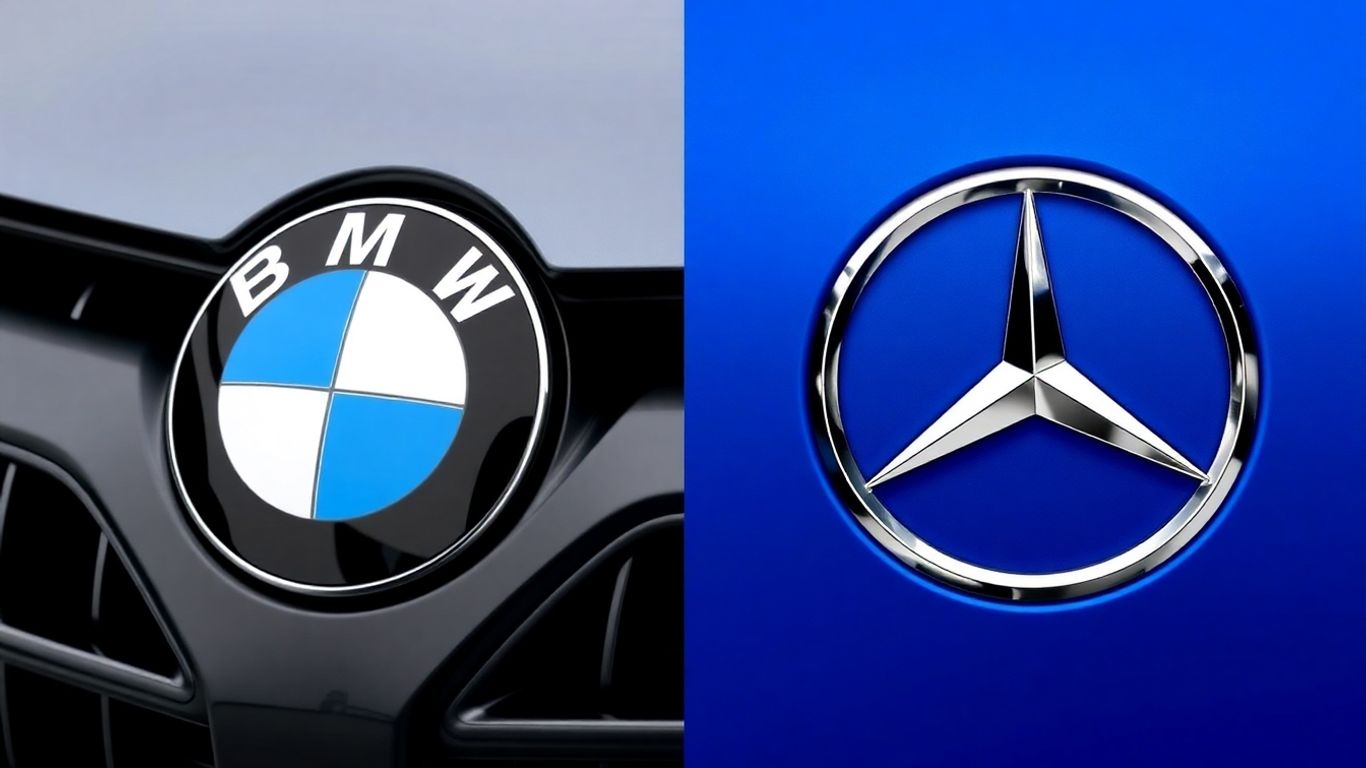 BMW and Mercedes-Benz engines side-by-side.