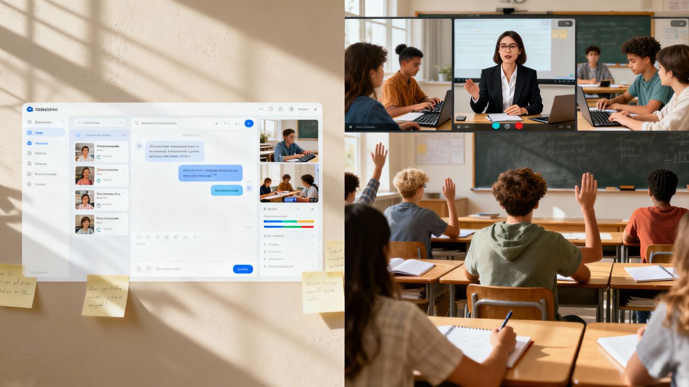 Online learning platforms with interactive features and virtual classrooms.