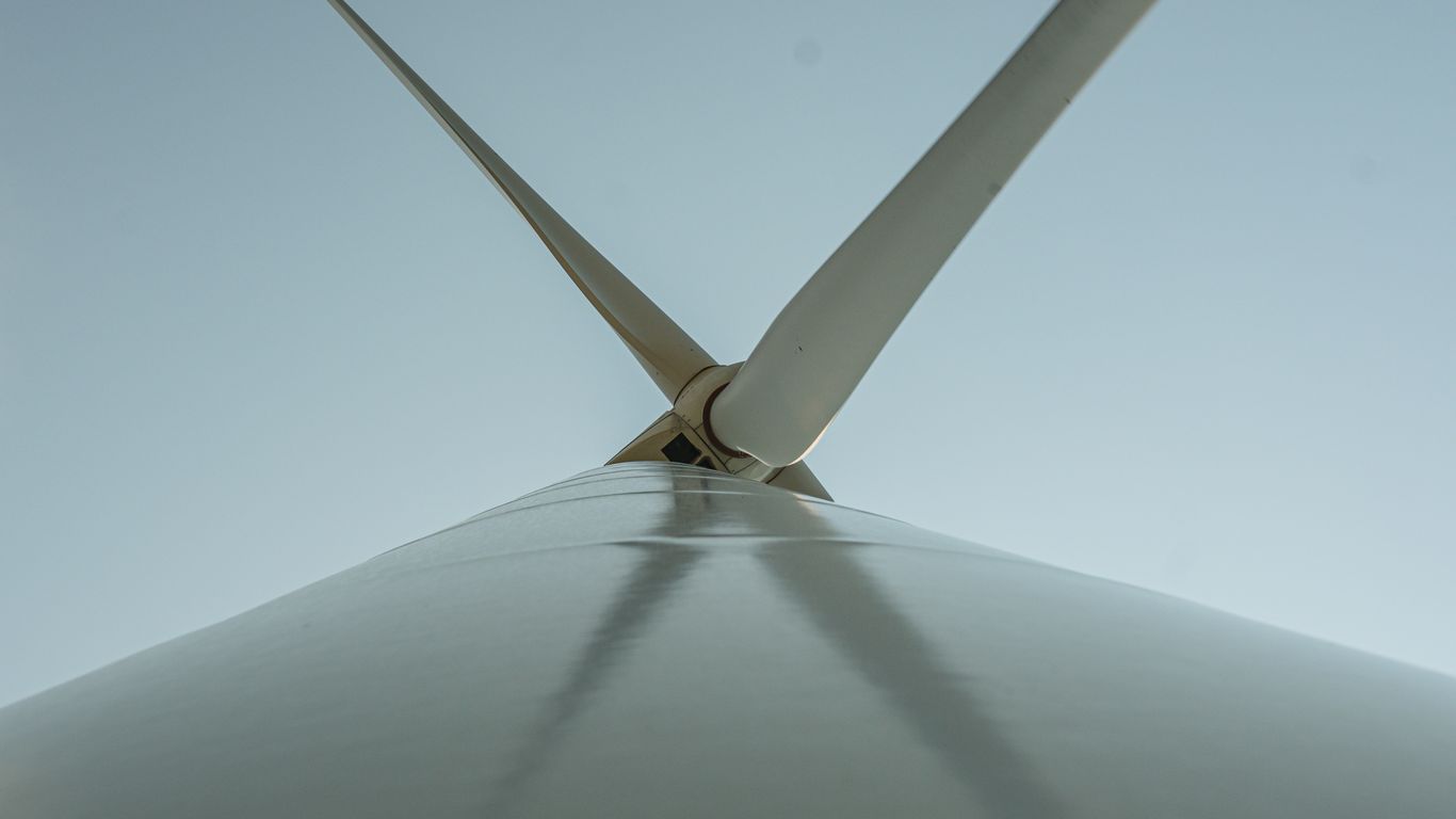 a close-up of a wind turbine