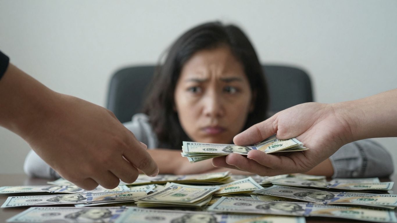 Person questioning money investment, buy-in cost.