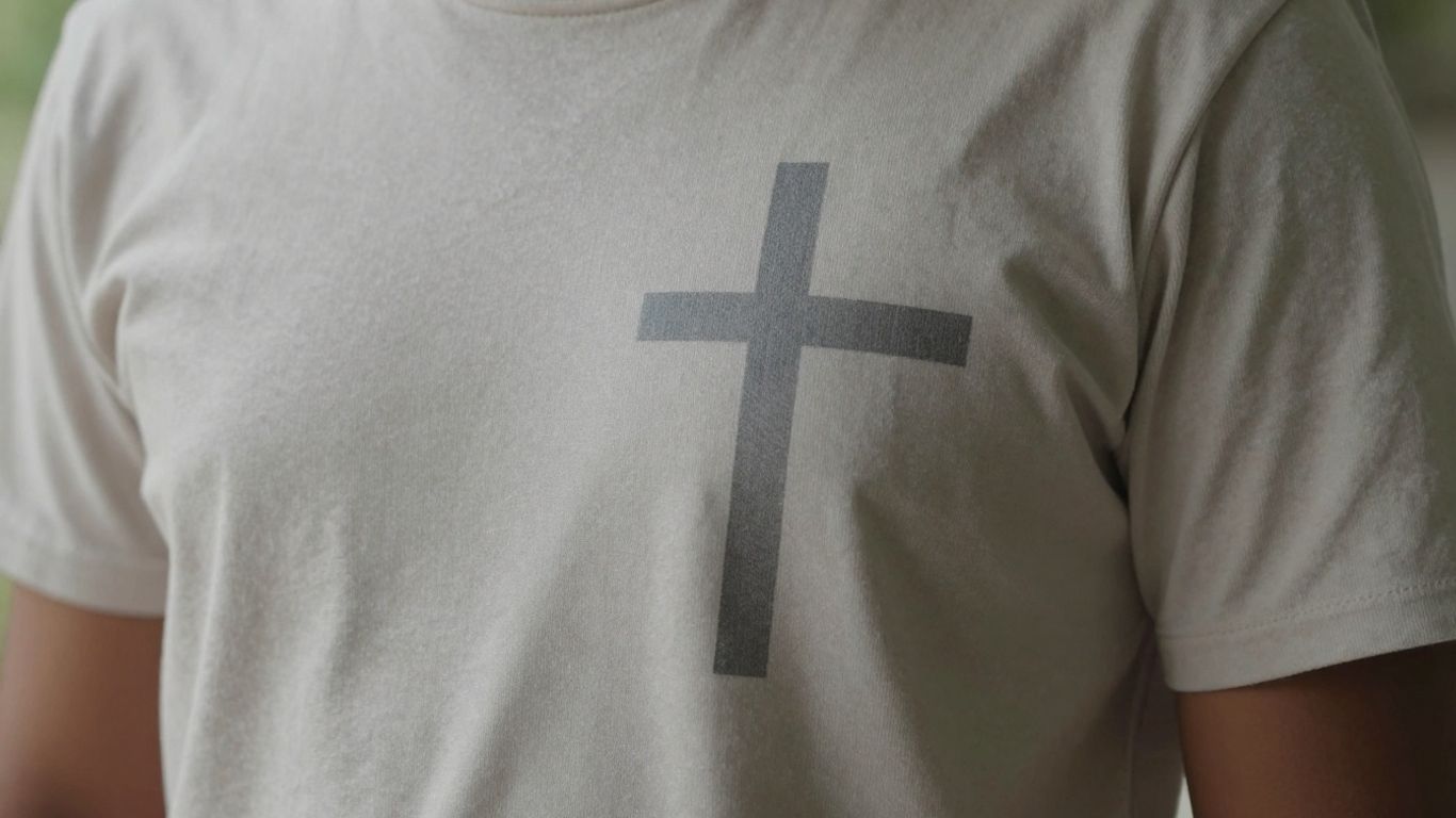 Faith clothing with subtle cross design.