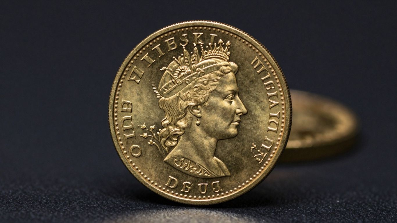 Gold Britannia coin detail