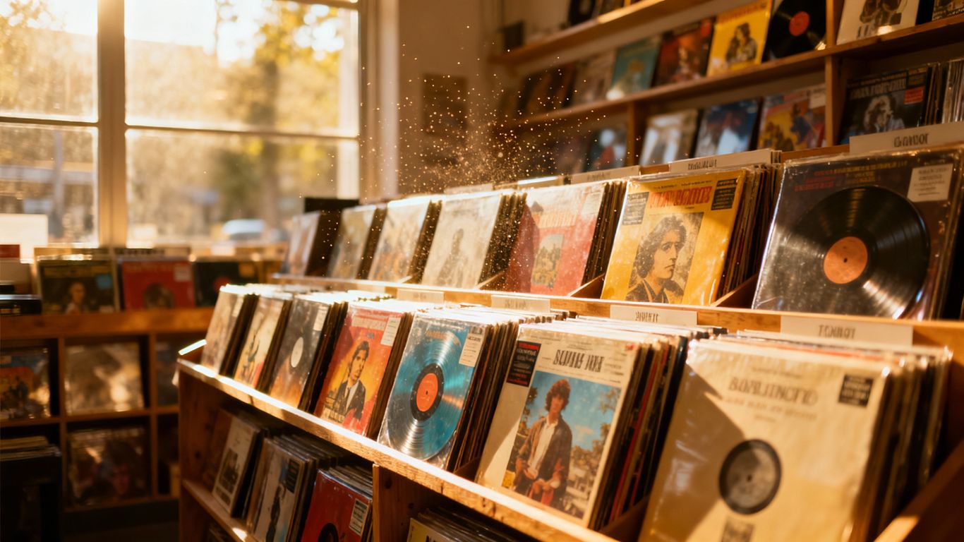 Camden vinyl shop interior with records