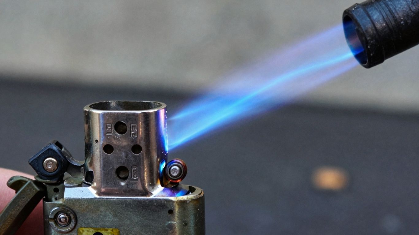 Instafire plasma lighter igniting outdoors