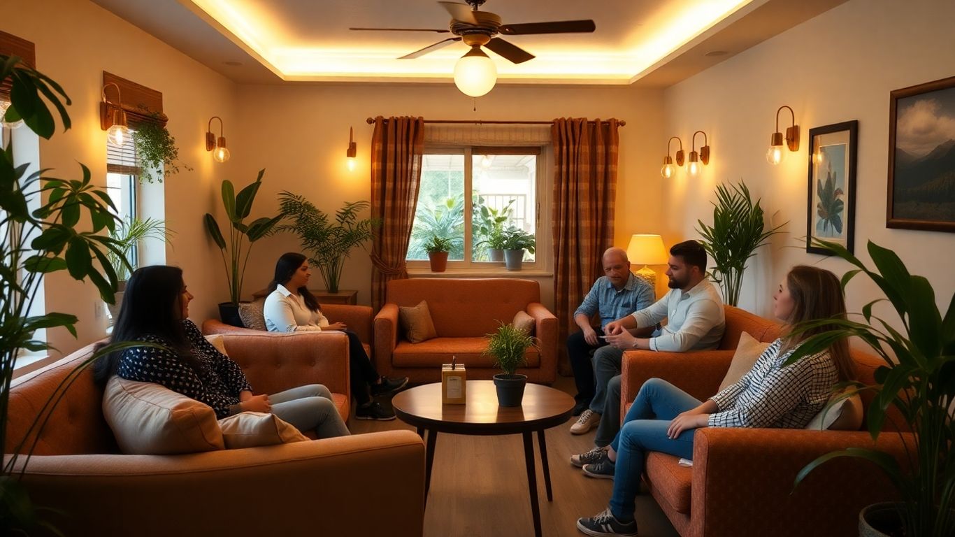 Comfortable and safe communal area in a hostel.